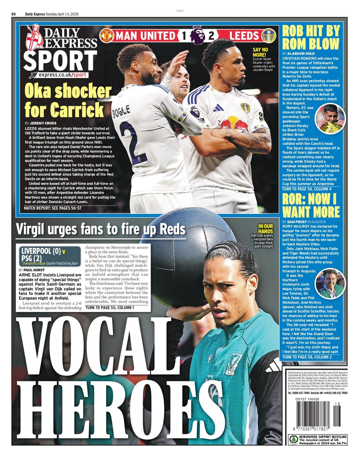 La 'operación remontada', en las portadas de la prensa deportiva de hoy