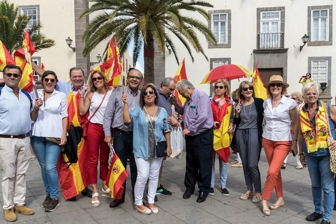 Manifestación en la capital grancanaria en contra del referéndum catalán