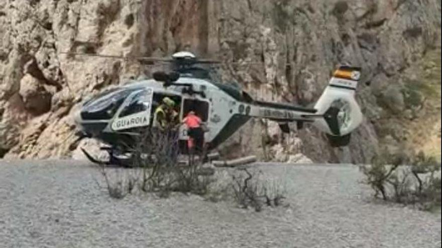 Evakuierung mit Helikopter im Torrent de Pareis.