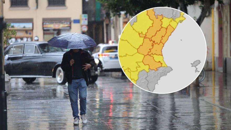 Aviso naranja el jueves en la Comunitat Valenciana por 120 litros por metro cuadrado en dos o tres horas