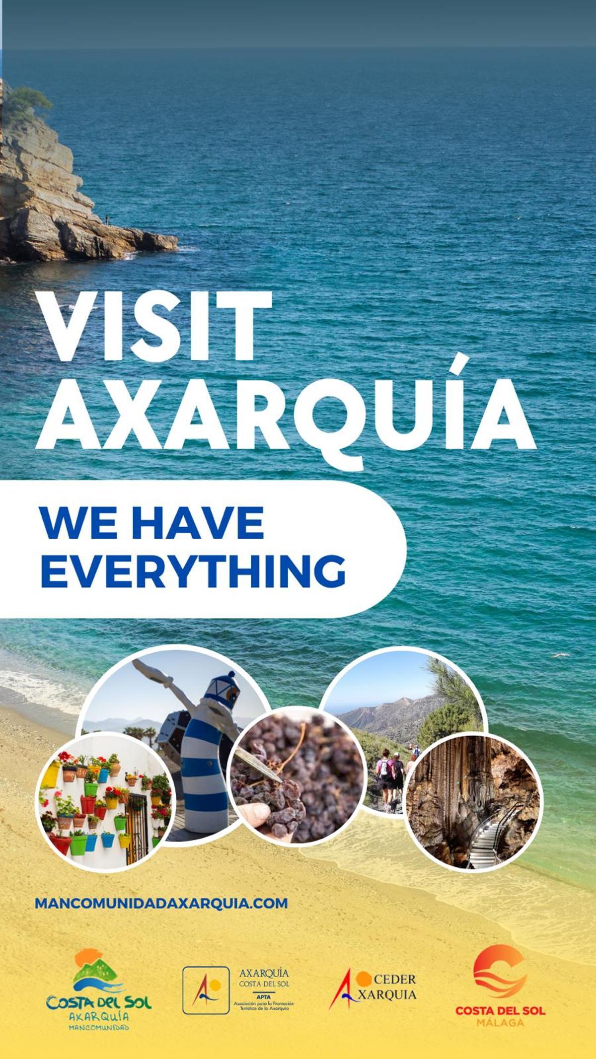El lema presentado en la WTM en Londres es "Visit Axarquía. We have everything".