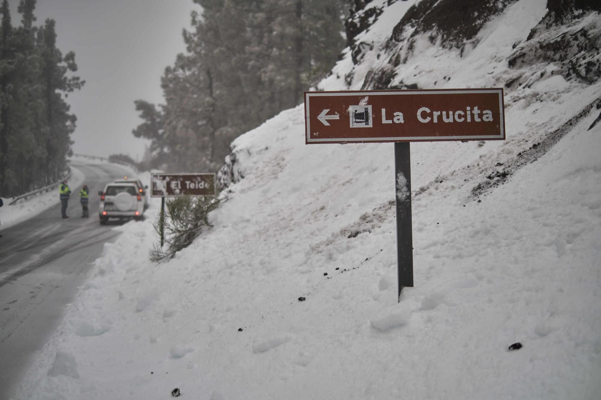 La nieve que dejó 'Filomena' en el Teide