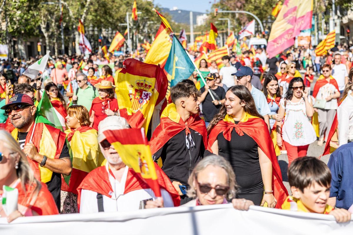 Manifestación por el 12-O en Barcelona