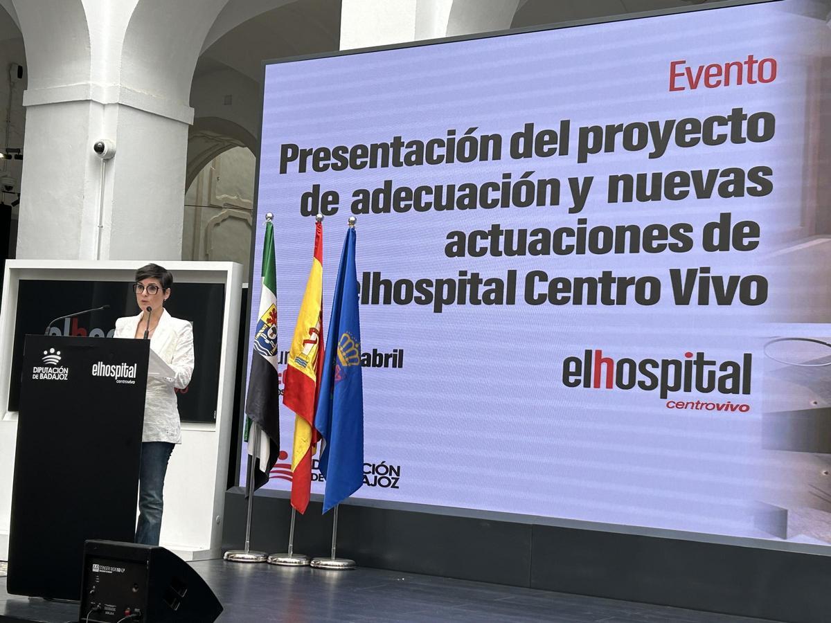 La presidenta de la diputación, durante la presentación del proyecto, este lunes.