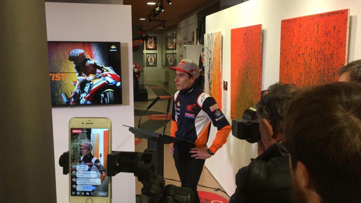 Marc Márquez durante la presentación de la nueva exposición realizada junto a BOX Repsol para su Museo de Cervera