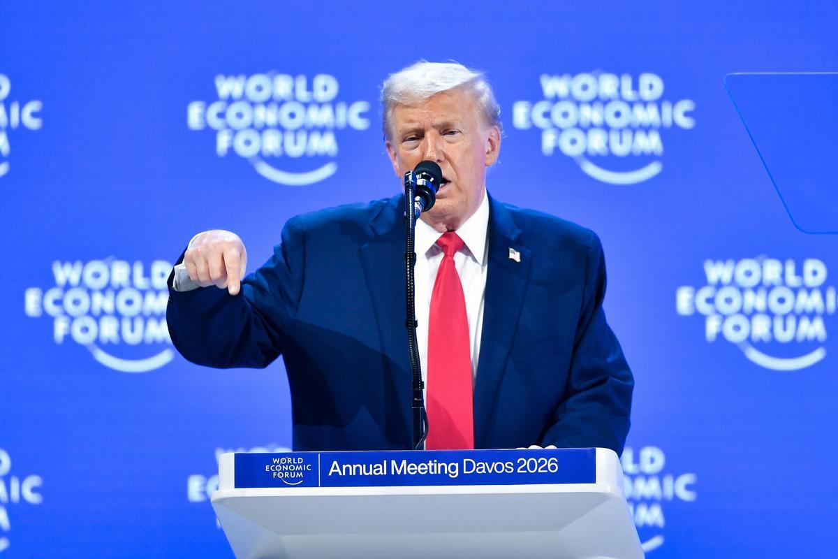 El presidente de EEUU, Donald Trump, interviene en el Foro Económico Mundial de Davos.