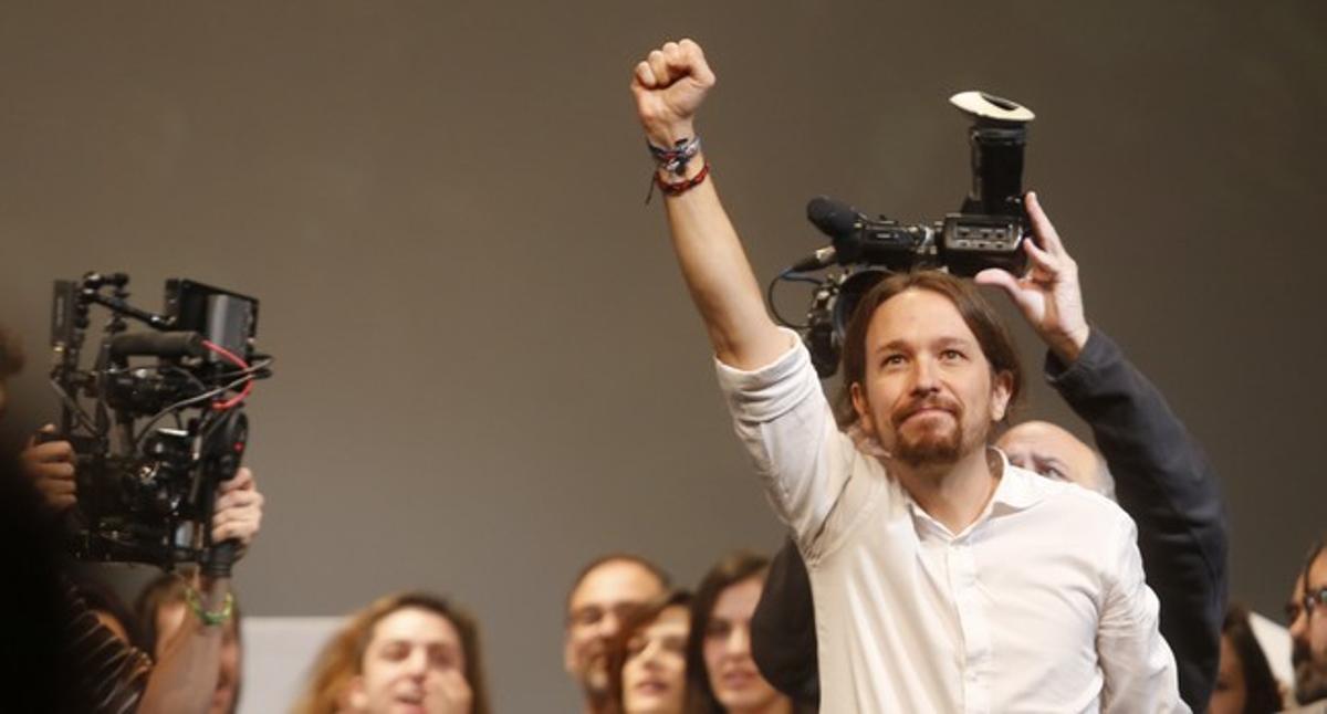 Pablo Iglesias, després de la seva proclamació com a líder de Podem.