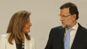 Báñez y Rajoy, en el 2014.