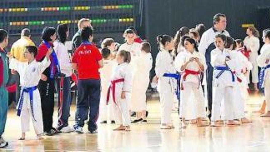 Un momento de las finales en el polideportivo langreano. / j.r.silveira