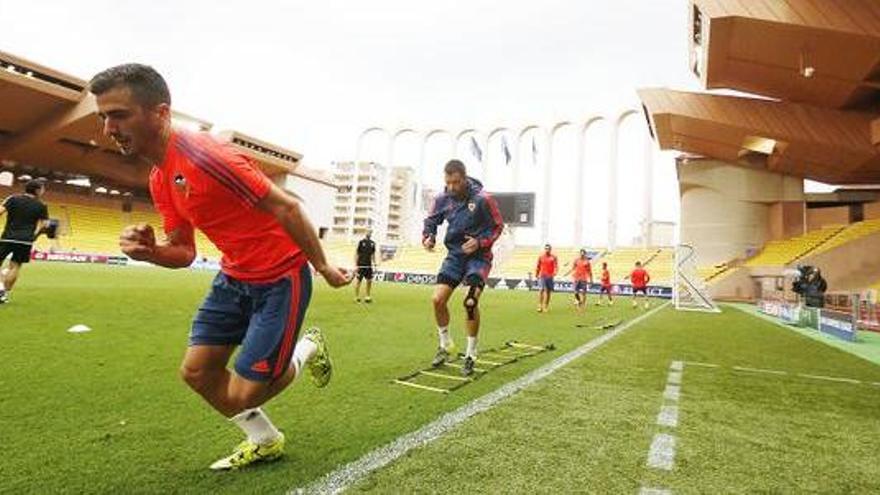 Gayá, durante la sesión en el Louis II. Foto: Valencia CF