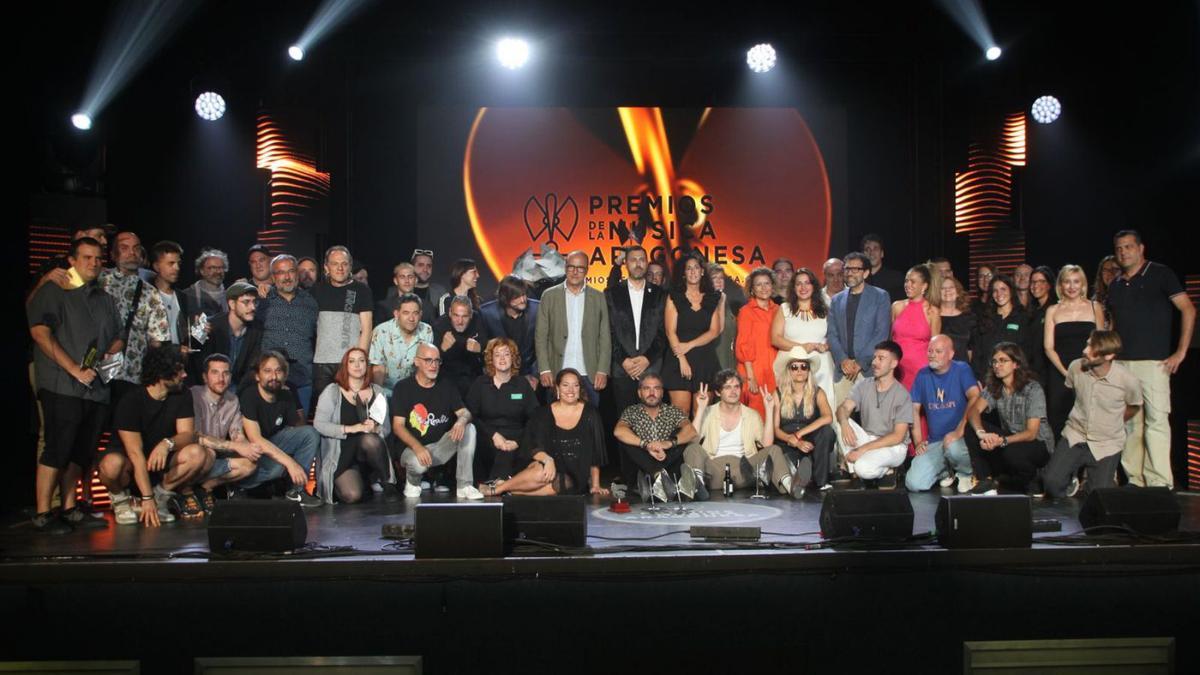 Premiados en la gala celebrada en el Auditorio Arcón Celia Sanz y Germán Santabárbara de Alagón. | SERVICIO ESPECIAL