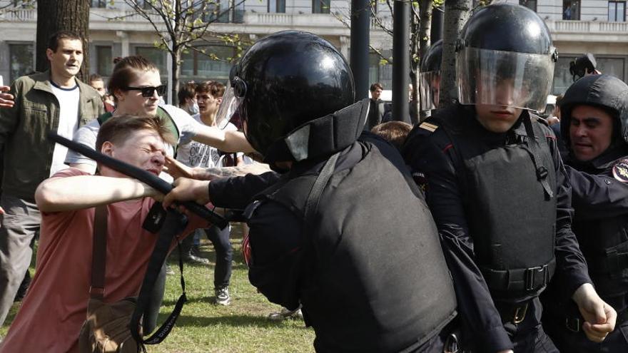 La Policía ha cargado en Moscú.