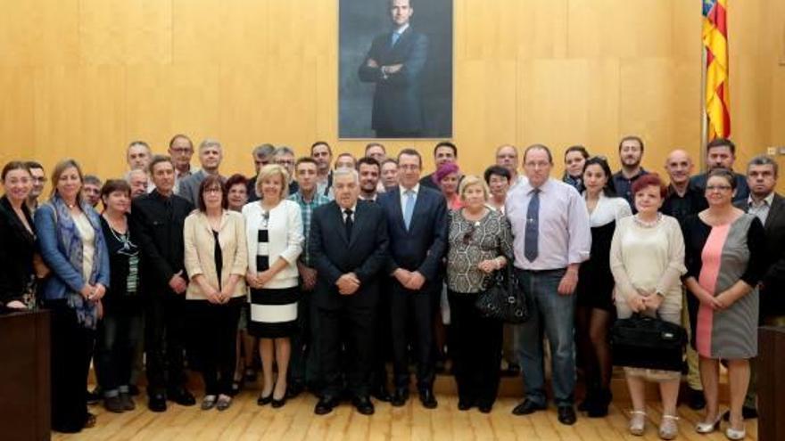 Imagen del homenaje ayer en el salón de plenos.