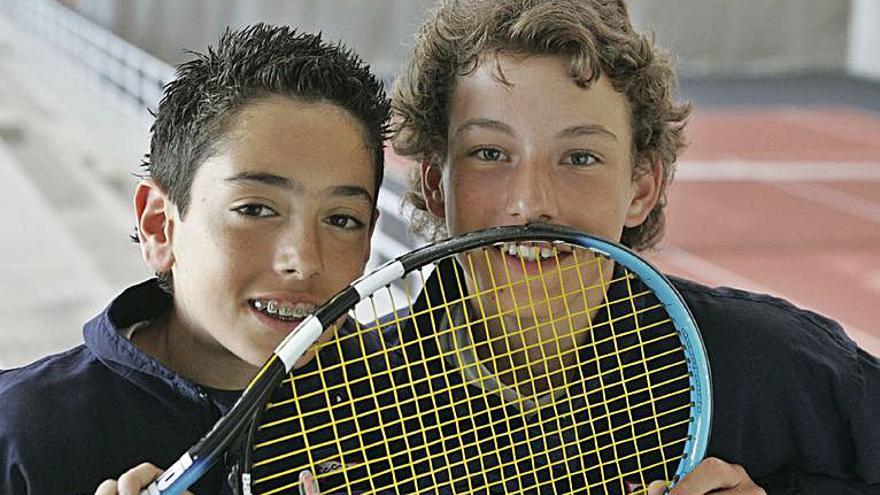 Pablo Carreño y Axel Álvarez en su etapa de jugadores infantiles del Grupo.  
