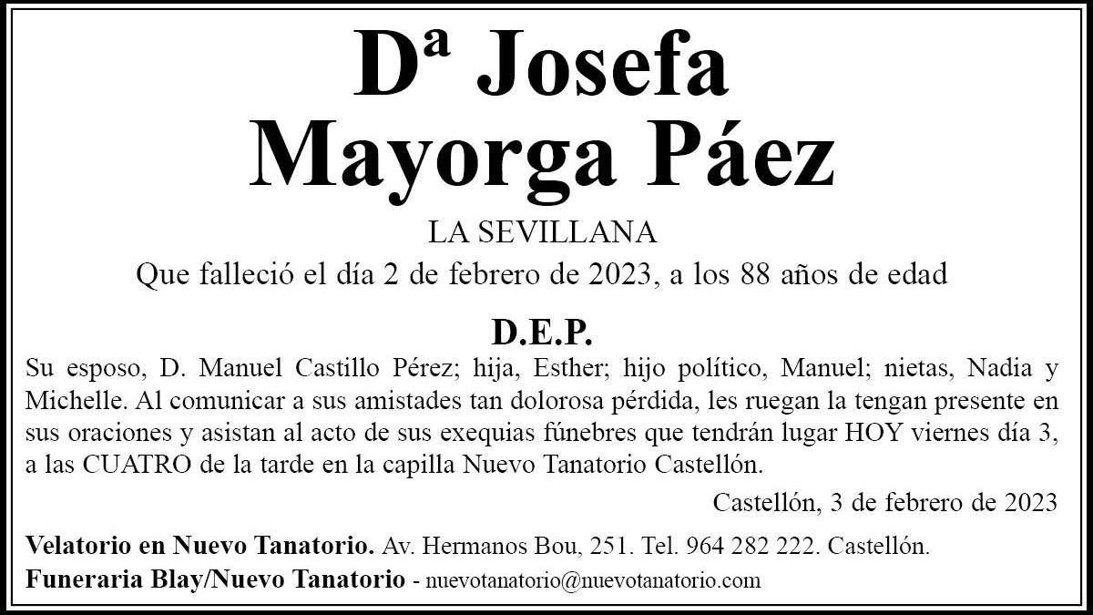 Dª Josefa Mayorga Páez