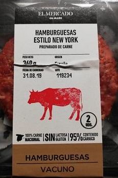 Hamburguesa New York de Aldi.