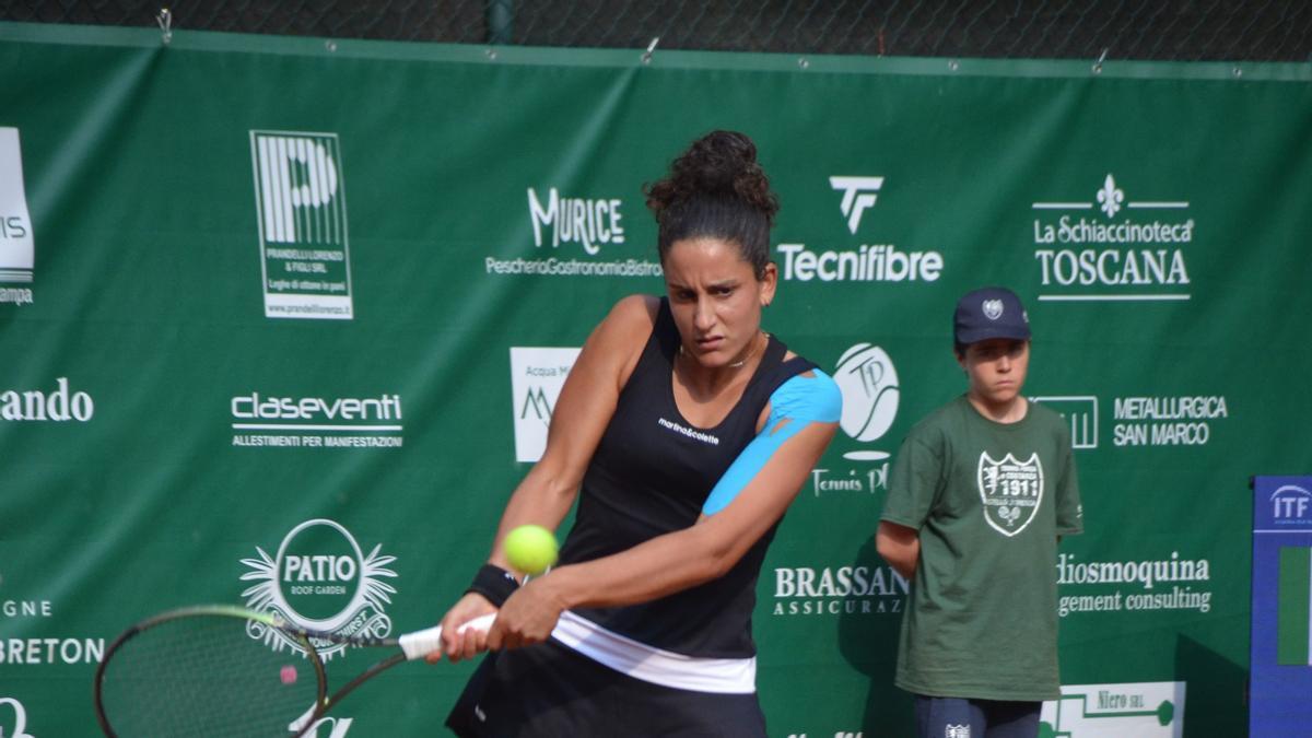 Ángela Fita en un partido en el torneo italiano.