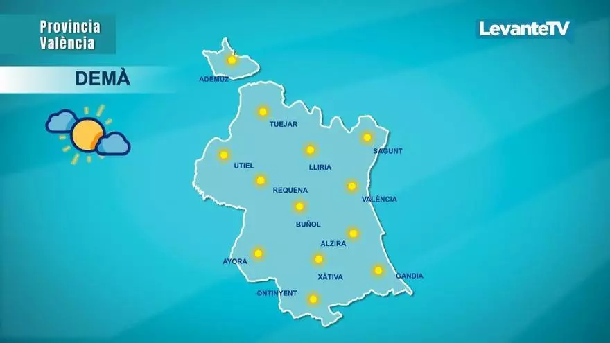 Miércoles de sol y temperaturas estables en la Comunidad Valenciana