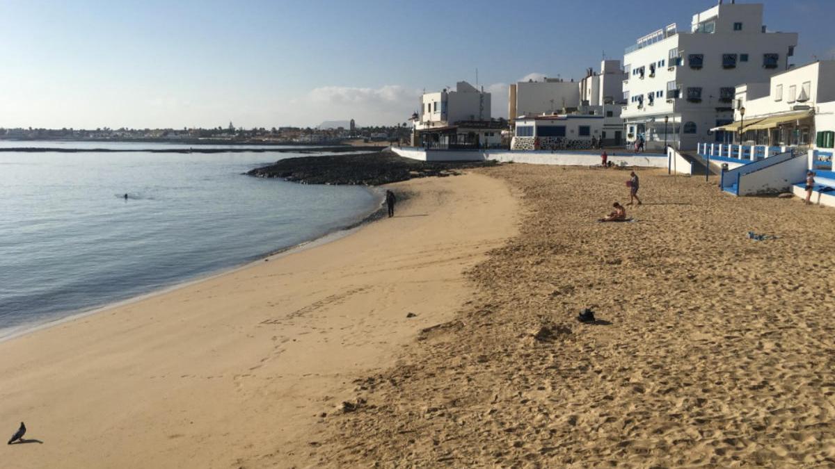 Playa del Muelle Viejo, en Corralejo.