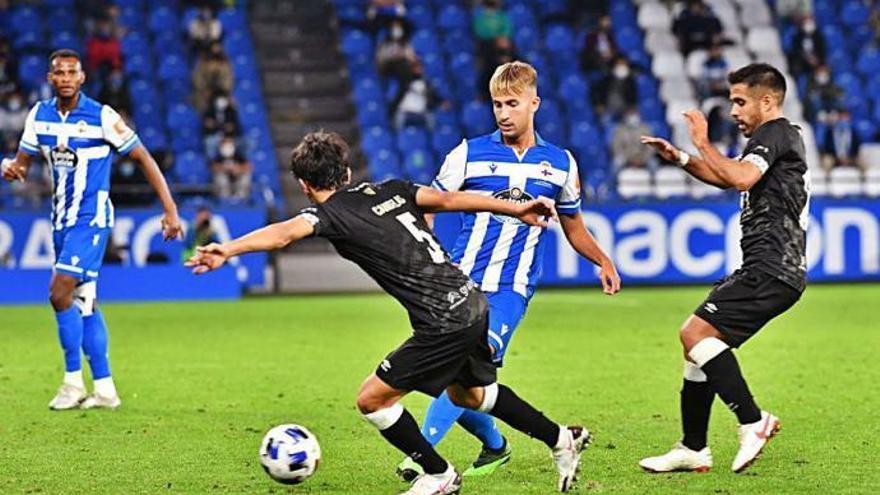 Gandoy, en el partido contra el Salamanca en Riazor.