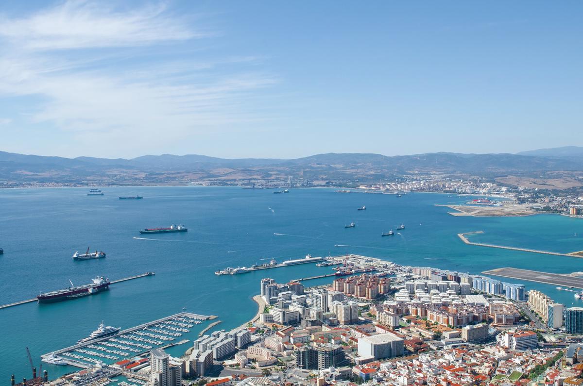Vista general de la ciudad de Gibraltar, Bahía de Algeciras
