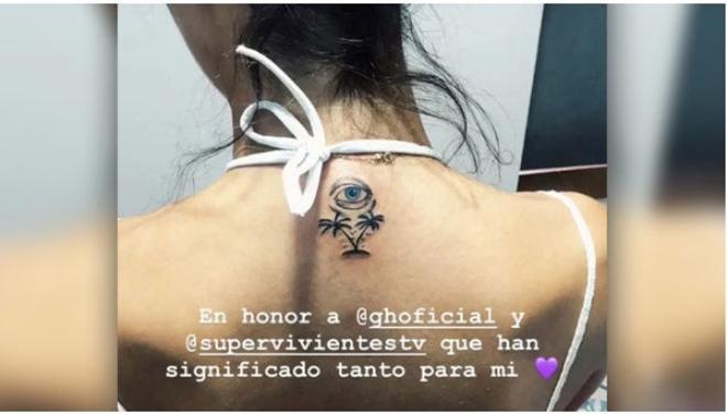 Tatuaje de Sofia en honor a 'GH' y 'Supervivientes'