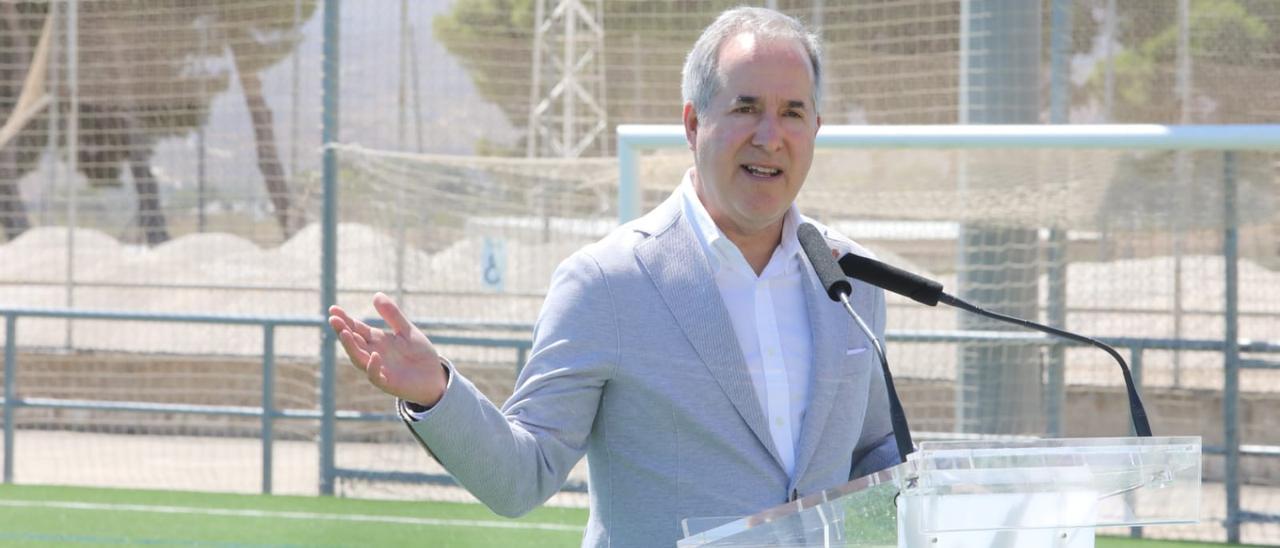 Jorge Maas, durante su intervención tras la visita a la Ciudad Deportiva.