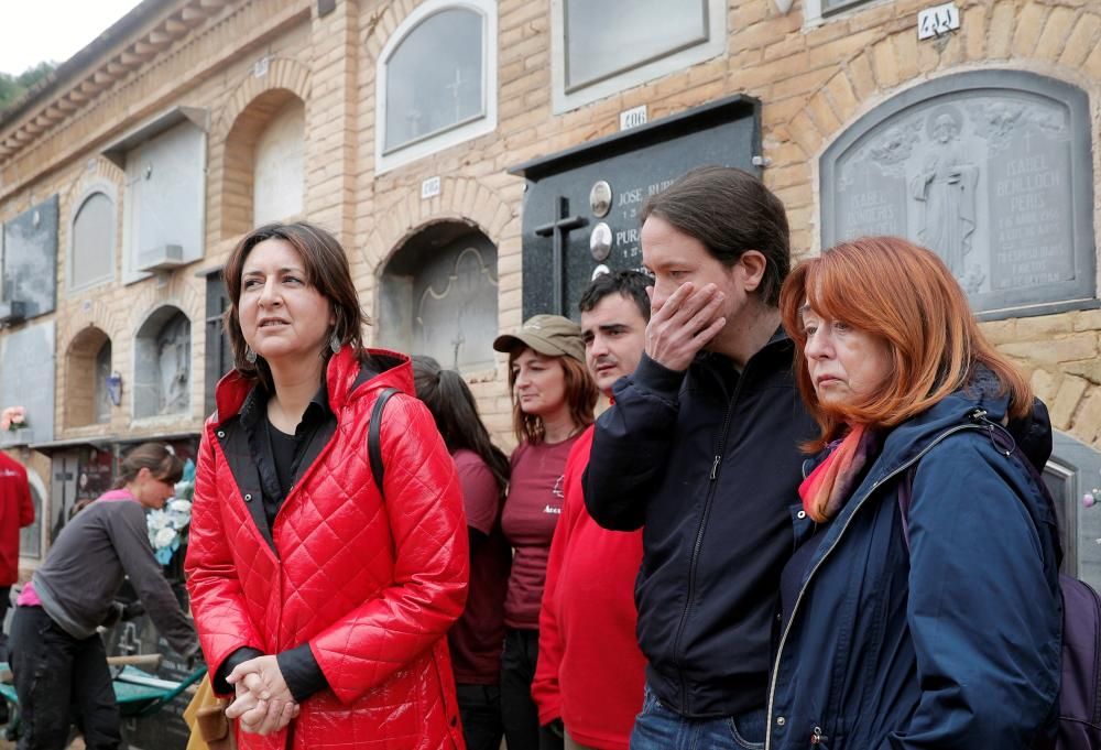 Visita de Pablo Iglesias al paredón de España de Paterna