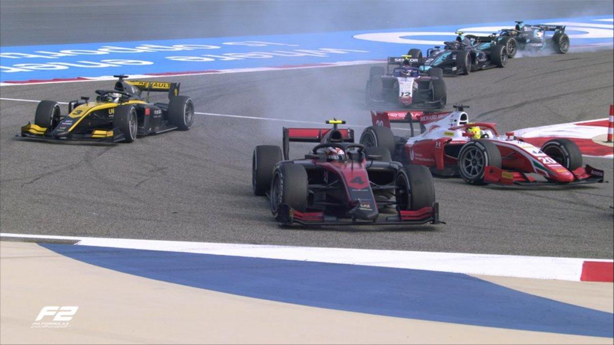 Schumacher, tras el toque de Illot y Daruvala, ha sido 7º en Bahrein