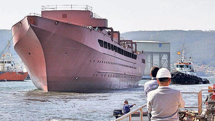 El megavelero botado en Factoría Naval.  // S. Álvarez