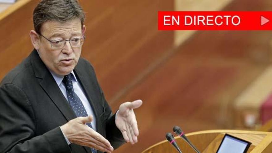 Sigue en directo la sesión de control a Ximo Puig