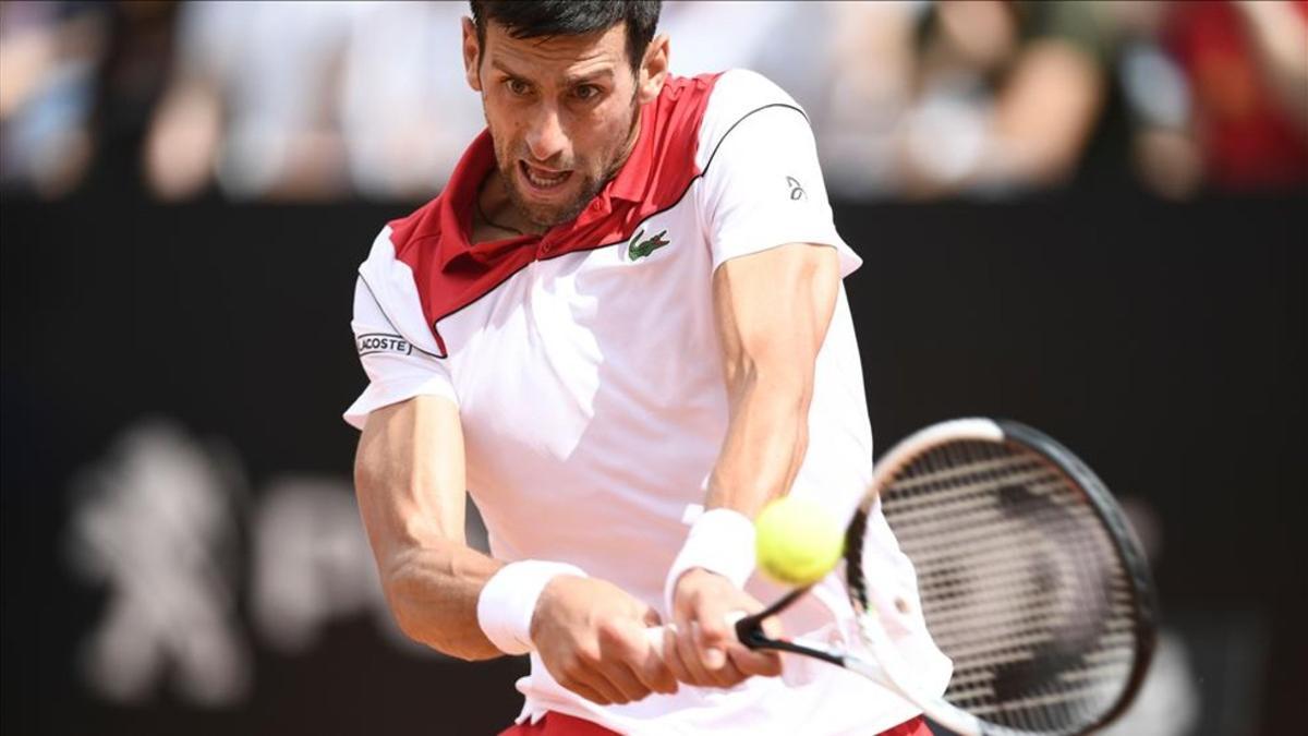 Djokovic lució revés en el Foro Itálico de Roma