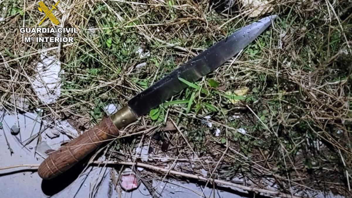 El cuchillo que llevaba encima el sospechoso de las agresiones en las fiestas de Torre Pacheco.