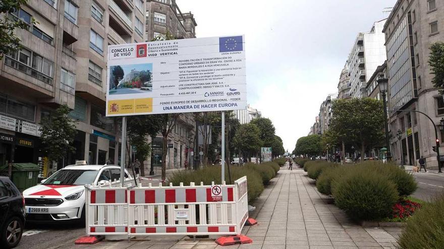 Hoy arrancan las obras en la Gran Vía de Vigo. // R. Grobas