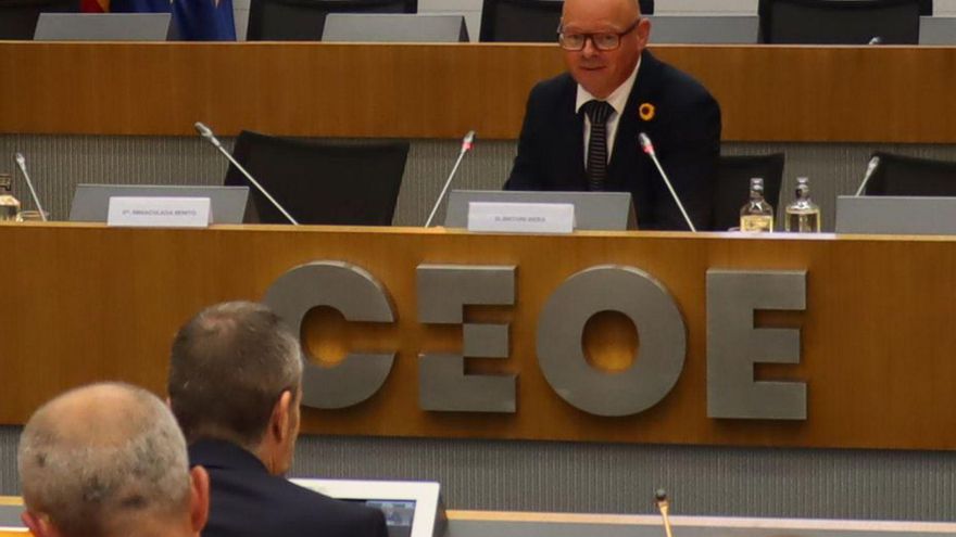 Riera ayer durante su ponencia en la jornada de trabajo de la CEOE. | IMPULSA BALEARS
