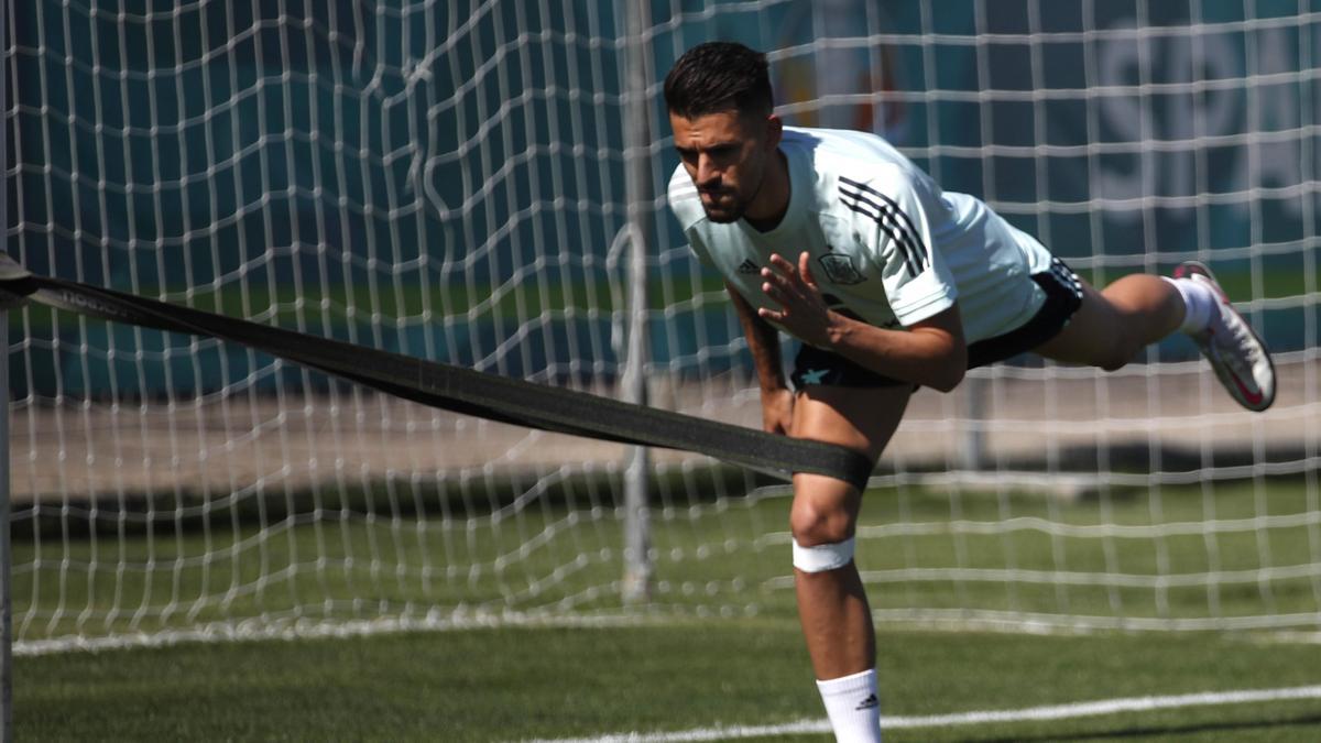 El futbolista Dani Ceballos durante una sesión de entrenamiento.