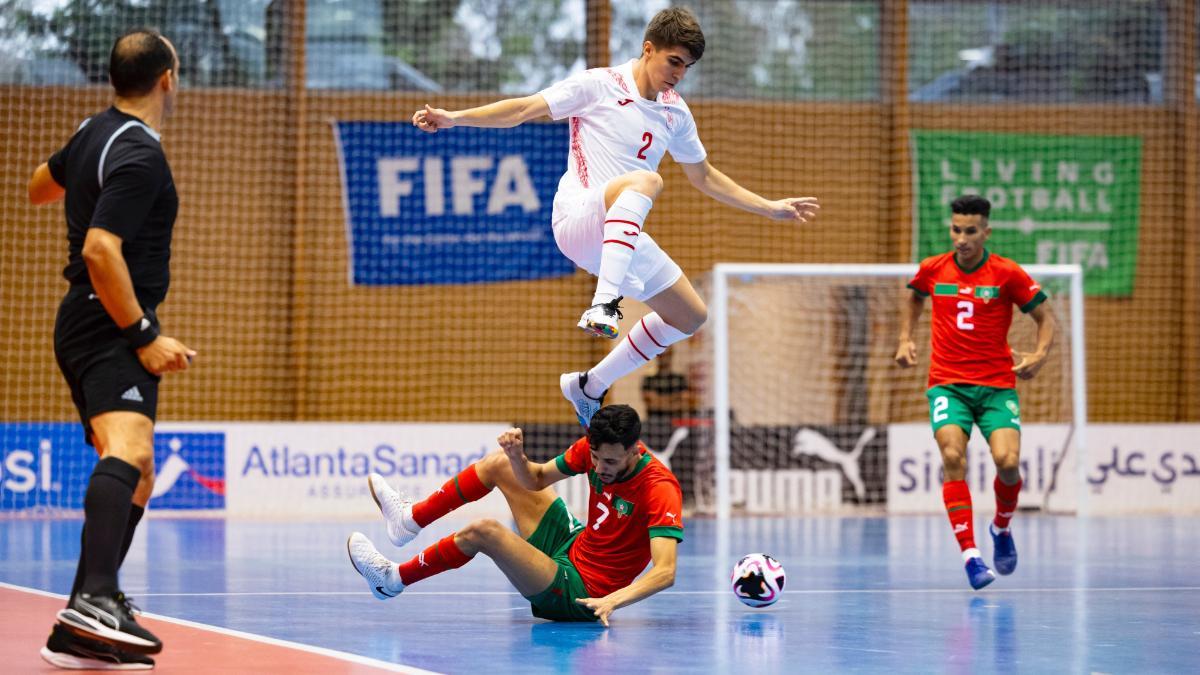 El azulgrana Antonio Pérez, el pasado lunes contra Marruecos