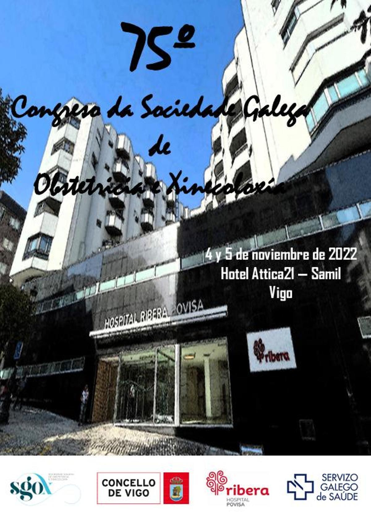 Cartel de congreso de la Sociedade Galega de Obstetricia e Xinecoloxía.
