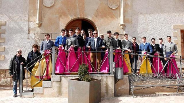 Plantel de novilleros del bolsín taurino celebrado en Guarrate el pasado año.
