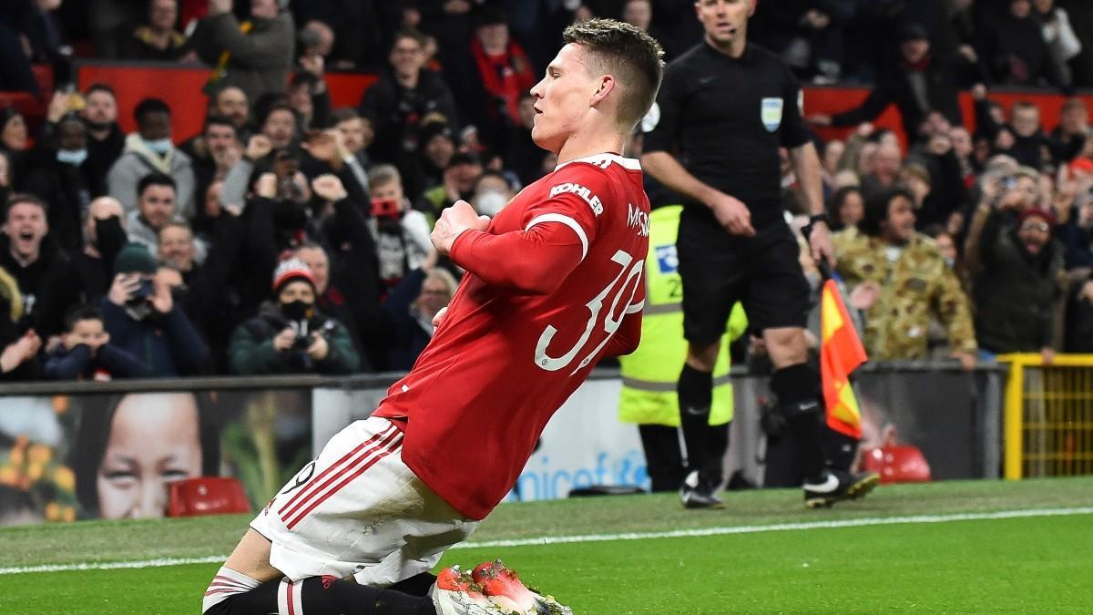 McTominay celebra el 1-0 ante el Aston Villa