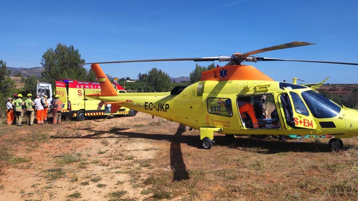 Herido en el incendio en Castelló