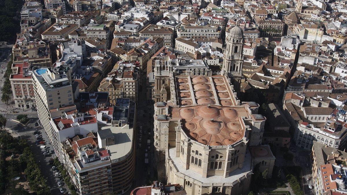 Vista aérea de la Catedral de Málaga.