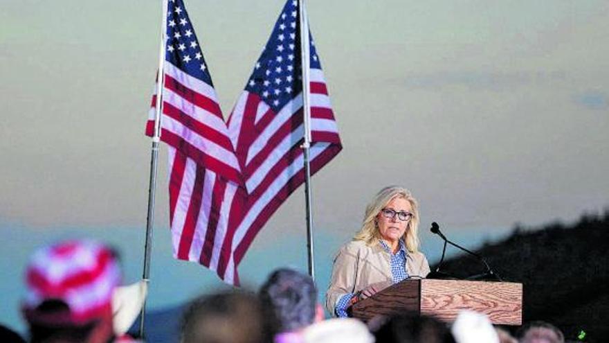 La republicana Liz Cheney en el seu discurs la nit de les primàries a Jackson, Wyoming | REUTERS