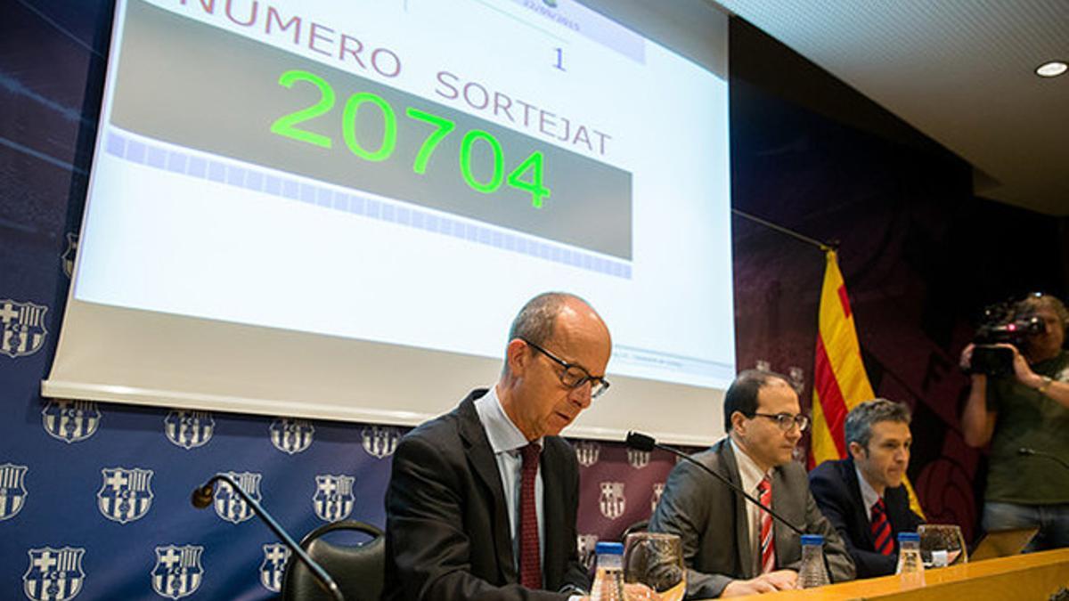 Jordi Cardoner, en el sorteo de entradas para la final de Berlín.