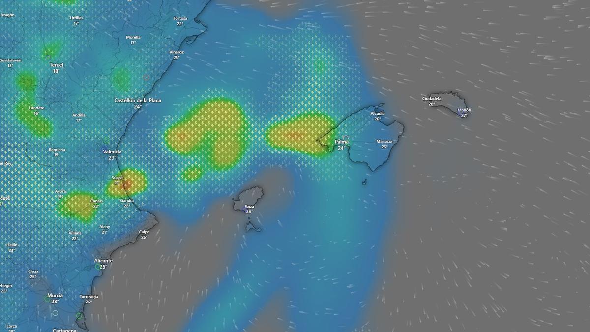 Radar meteorológico | Sigue las lluvias en Mallorca en directo