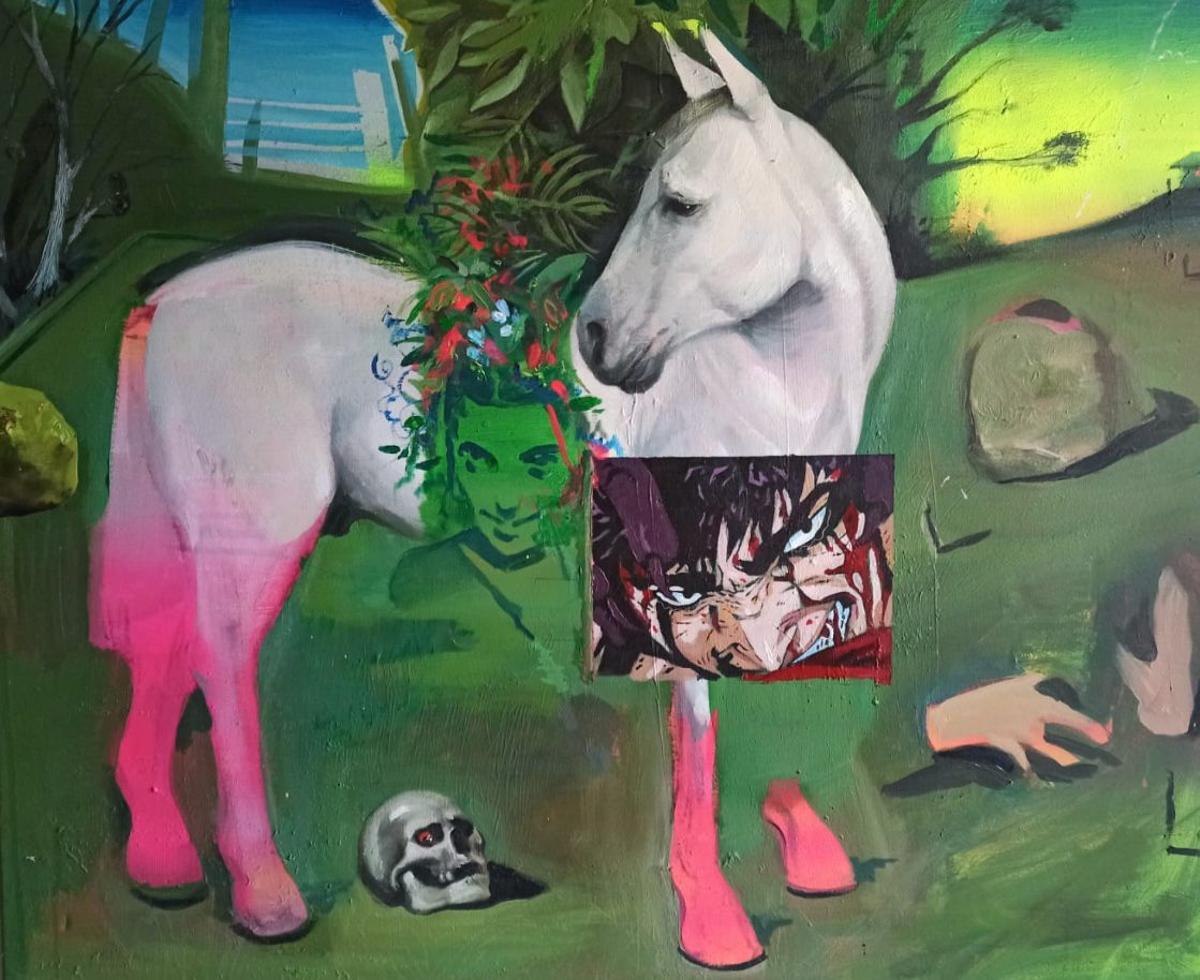 Detalle de la obra de Adrián Aguado 'Garage Bonilla'.