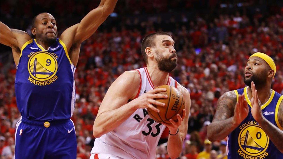 Marc gasol durante el último partido ante los Warriors