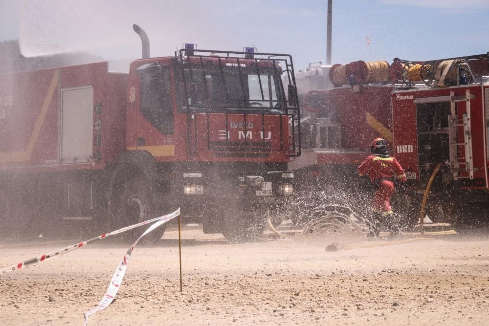 Simulacro de extinción de incendios en Alcoy