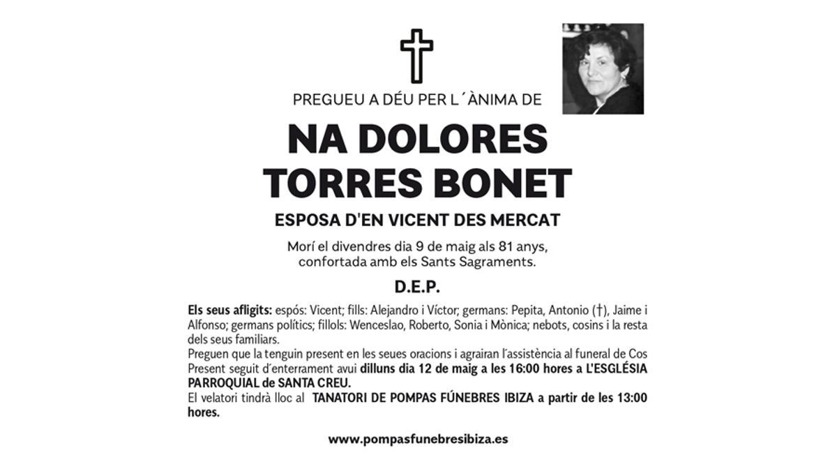 Esquela Dolores Torres Bonet