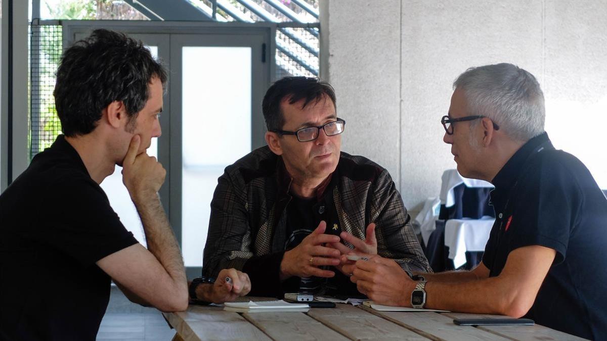 Juan Manuel Freire, Ángel Sala y Julián García, en el Festival de Sitges